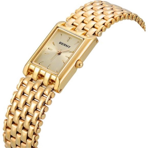 Ladies Quartz Wrist Watches Stainless Steel Band Women\'s Small Gold Watch